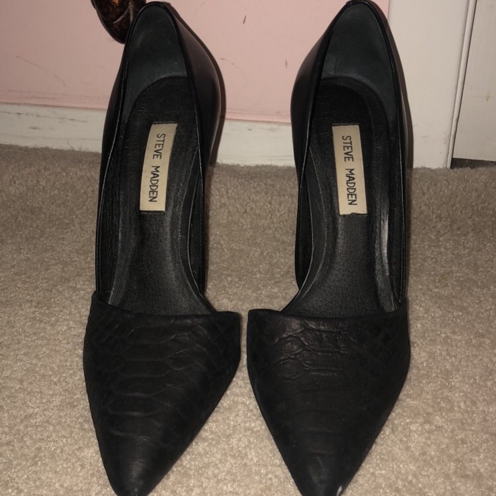 Steve Madden Black Leather Heels